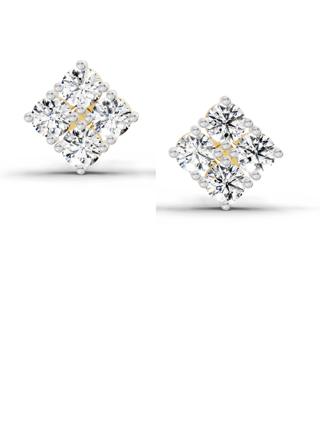 Sparkles 14K Yellow Gold Lab Grown Stud Earrings 0.85 Carat IGI Certified Round Shape Diamond
