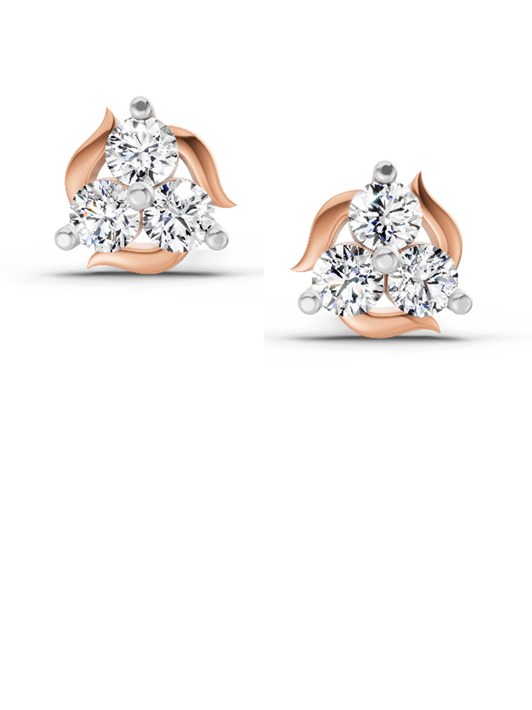 Sparkles Lab Grown Diamond Stud Earring 0.41 Ct 14K Rose Gold
