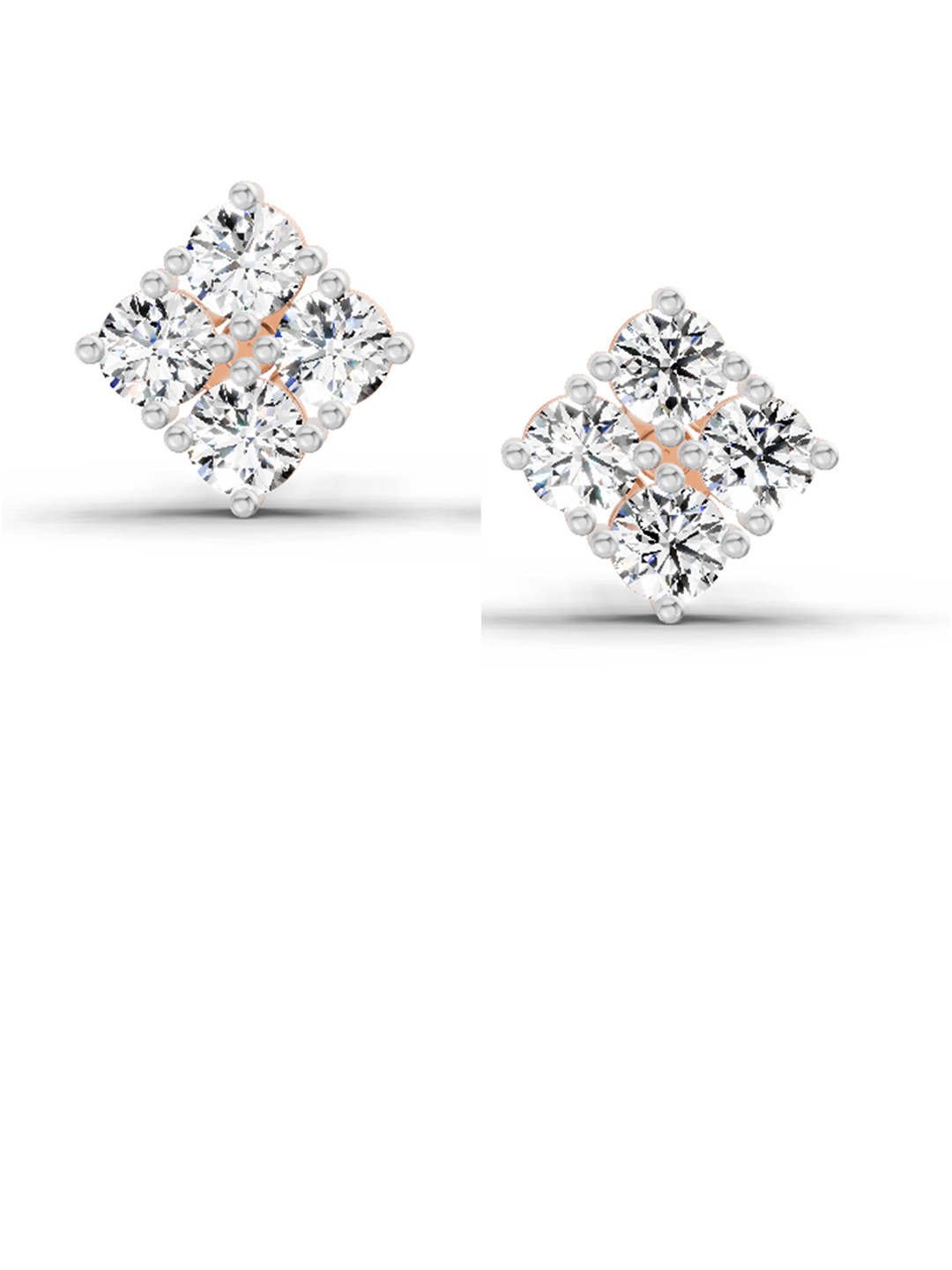 Sparkles Lab Grown Stud Earrings 0.85 Carat IGI Certified Round Shape Diamond 14K RoseGold