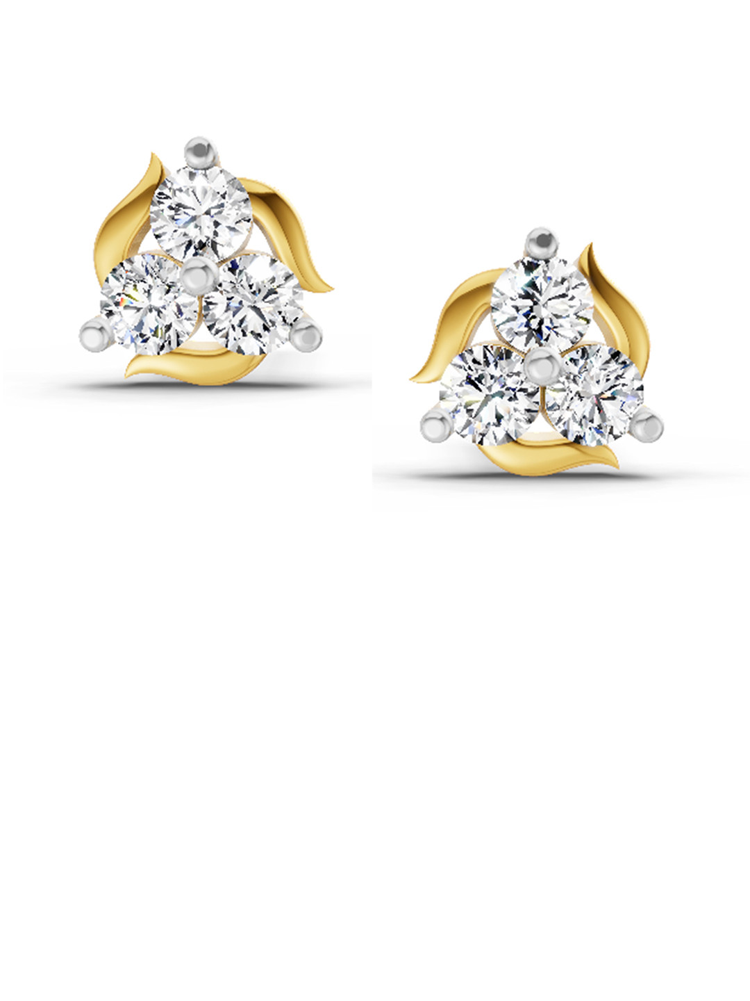 Sparkles 14K Yellow Gold Lab Grown Diamond Stud Earring 0.41 Ct