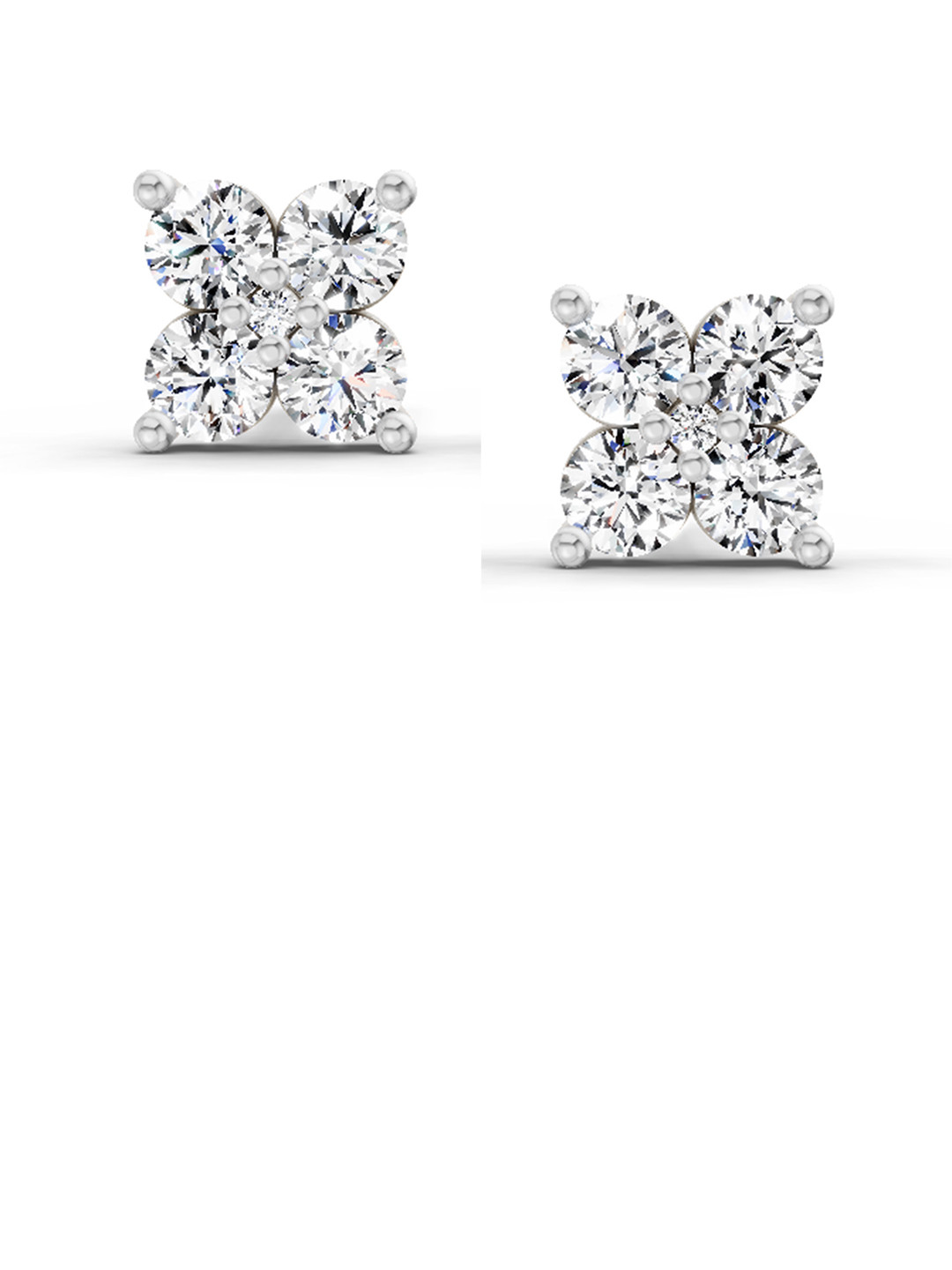 Sparkles 14K White Gold IGI Certified 0.56 Carat Lab Grown Diamond Round Stud Earrings