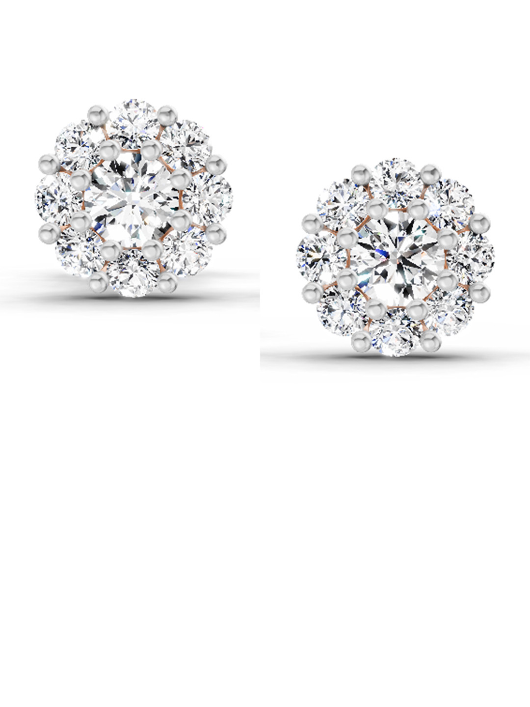 Sparkles Lab Grown Stud Earrings 0.57 Carat IGI Certified Round Shape Diamond 14K RoseGold