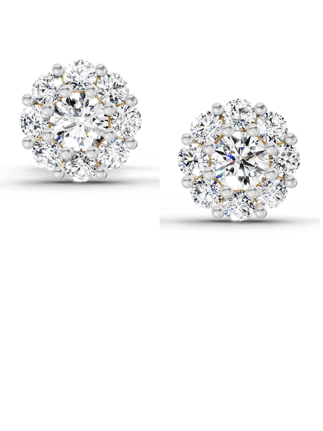 Sparkles 14K Yellow Gold Lab Grown IGI Certified Round Shape Diamond Stud Earrings 0.57 Carat