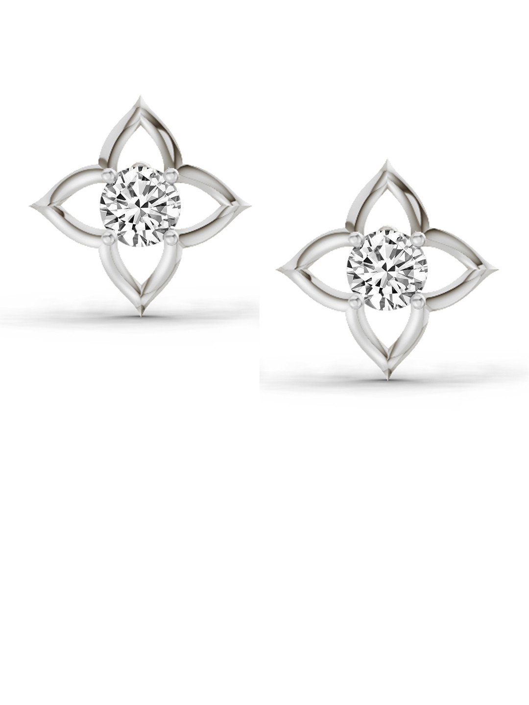Sparkles 14K White Gold Flower Lab Grown Diamond Earring 0.76 Ct