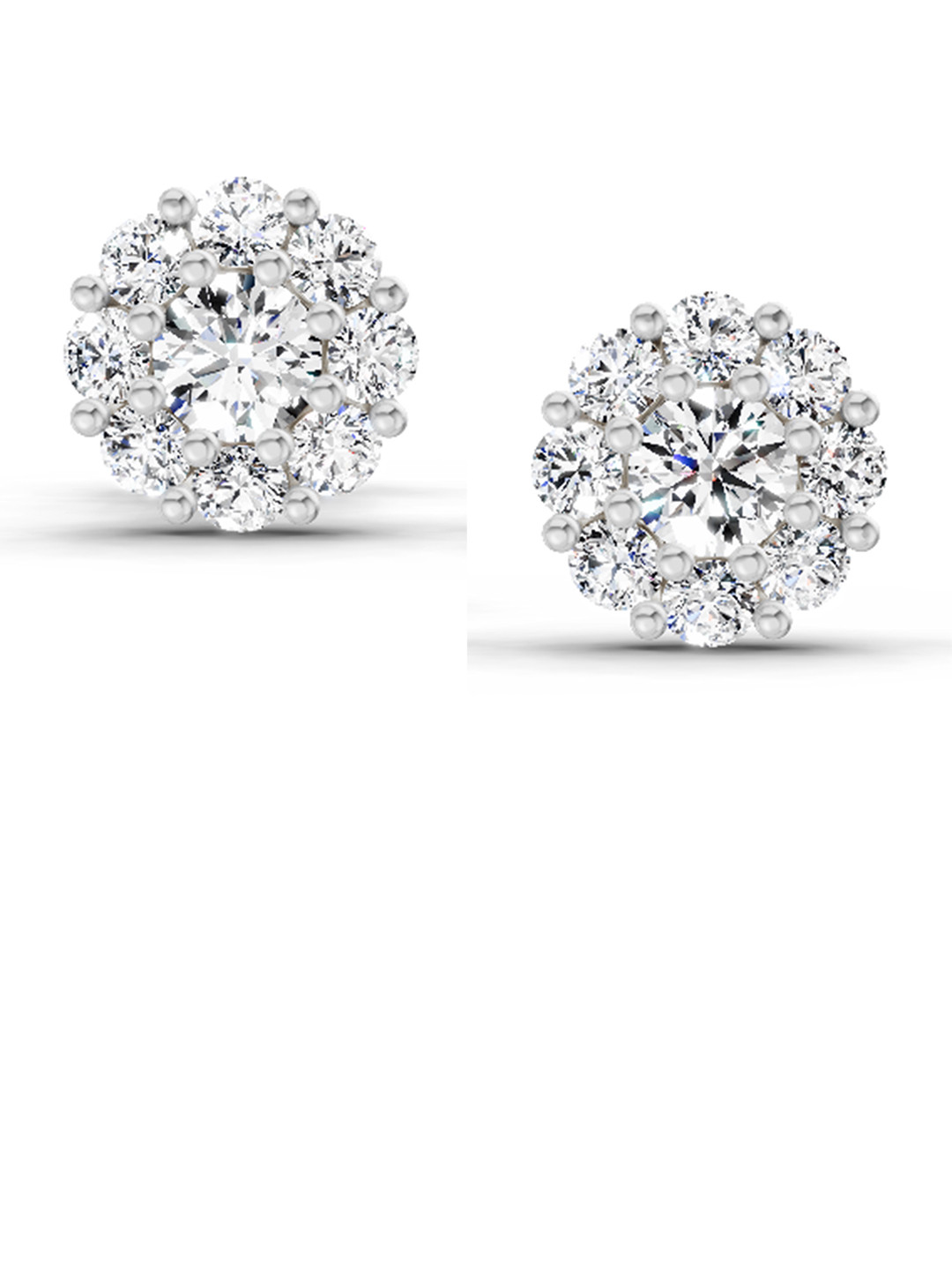 Sparkles 14K White Gold IGI Certified 0.57 Carat Lab Grown Diamond Round Stud Earrings