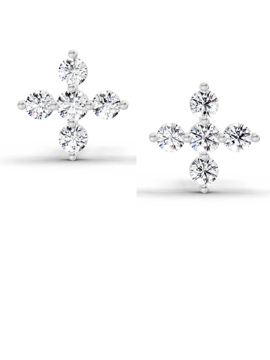 Sparkles 14K White Gold Lab Grown Diamond Stud Earring 0.37 Ct Ct