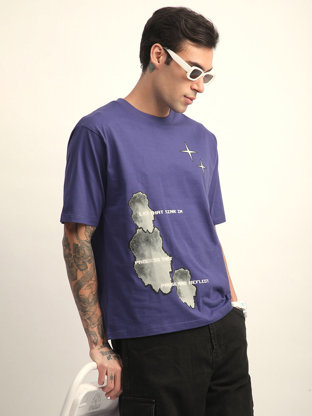 Difference of Opinion Men Short Sleeve Oversized Crew Neck Printed Tshirt