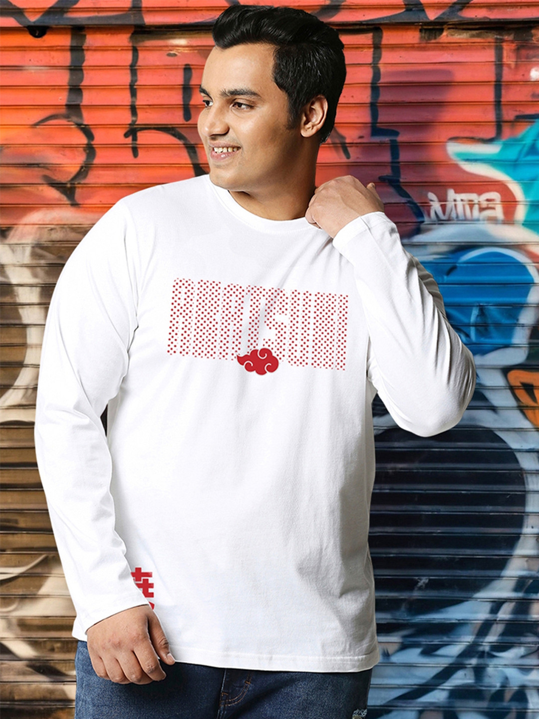 Bewakoof Plus Men Men Plus Size Official Naruto Merchandise Printed Oversized T-shirt