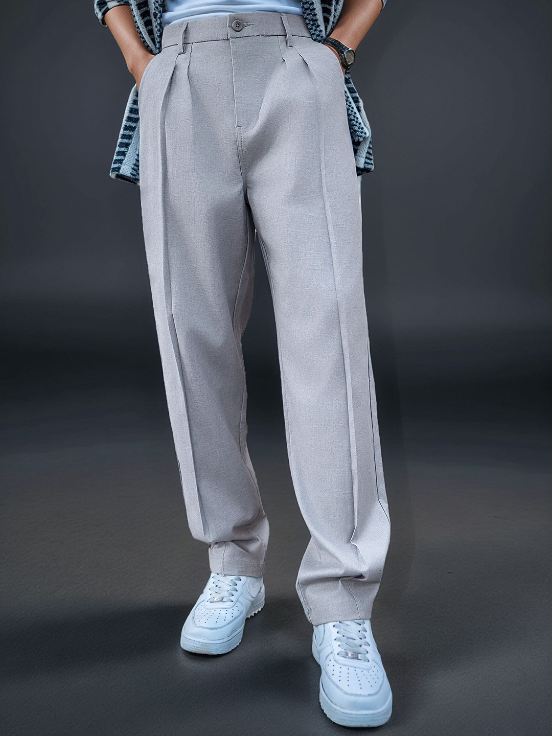 Maniac Men Comfort Pleated  Korean Fit Trouser