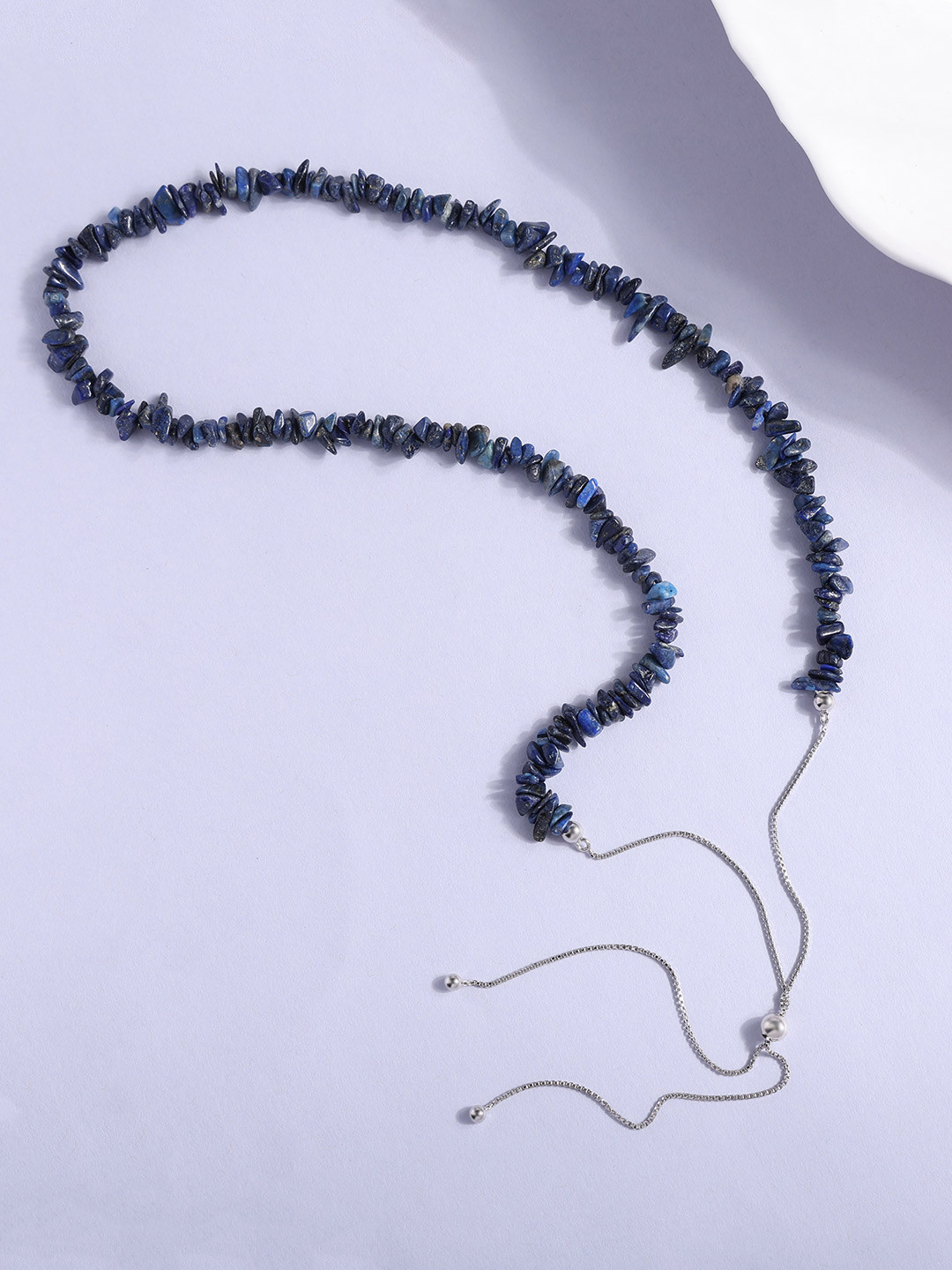 Ornate Jewels 925 Silver Lapis Raw Chips Necklace