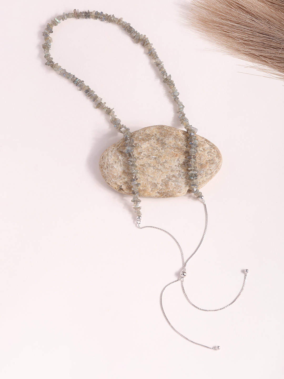 Ornate Jewels 925 Silver Labradorite Raw Chips Necklace