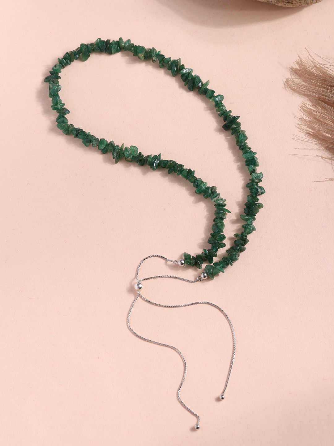 Ornate Jewels 925 Silver Aventurine Raw Chips Necklace