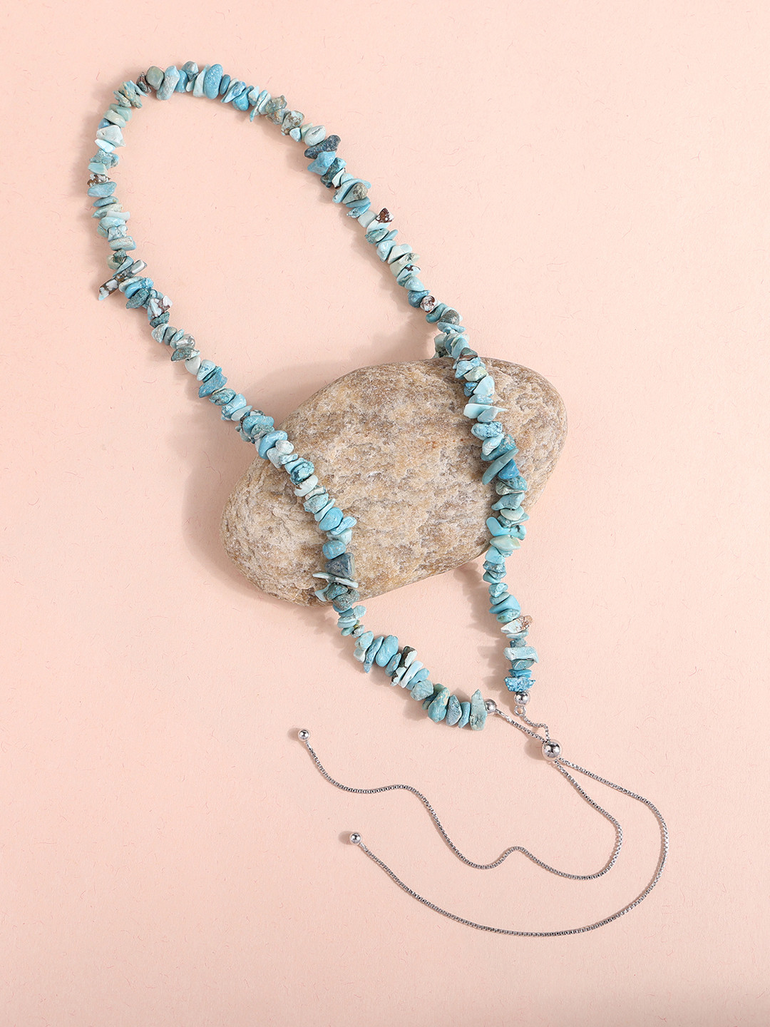 Ornate Jewels 925 Silver Turquoise Raw Chips Necklace