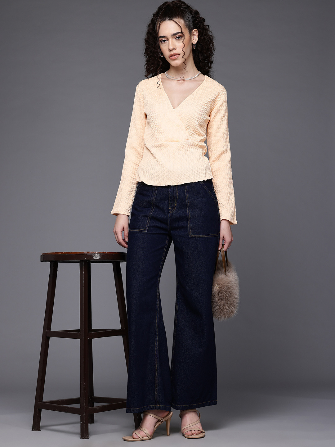Freehand by The Indian Garage Co Textured Wrap Top