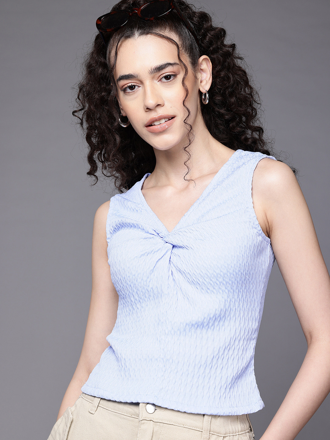 Freehand by The Indian Garage Co Twisted Textured Crop Top