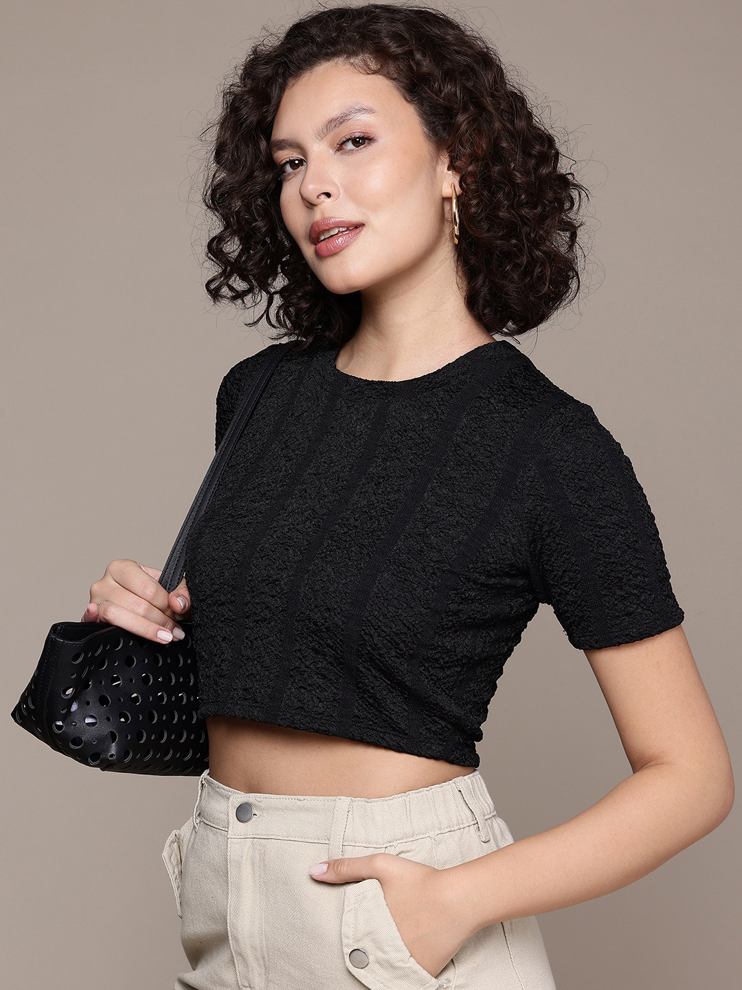 Freehand by The Indian Garage Co Textured Crop Top