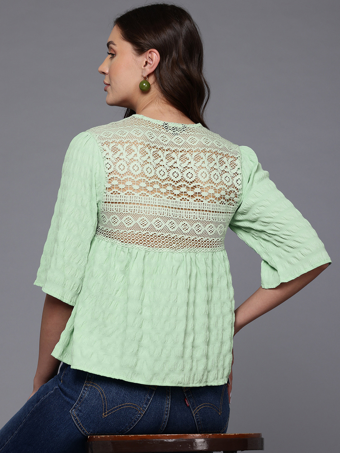 Freehand by The Indian Garage Co Textured Peplum Top