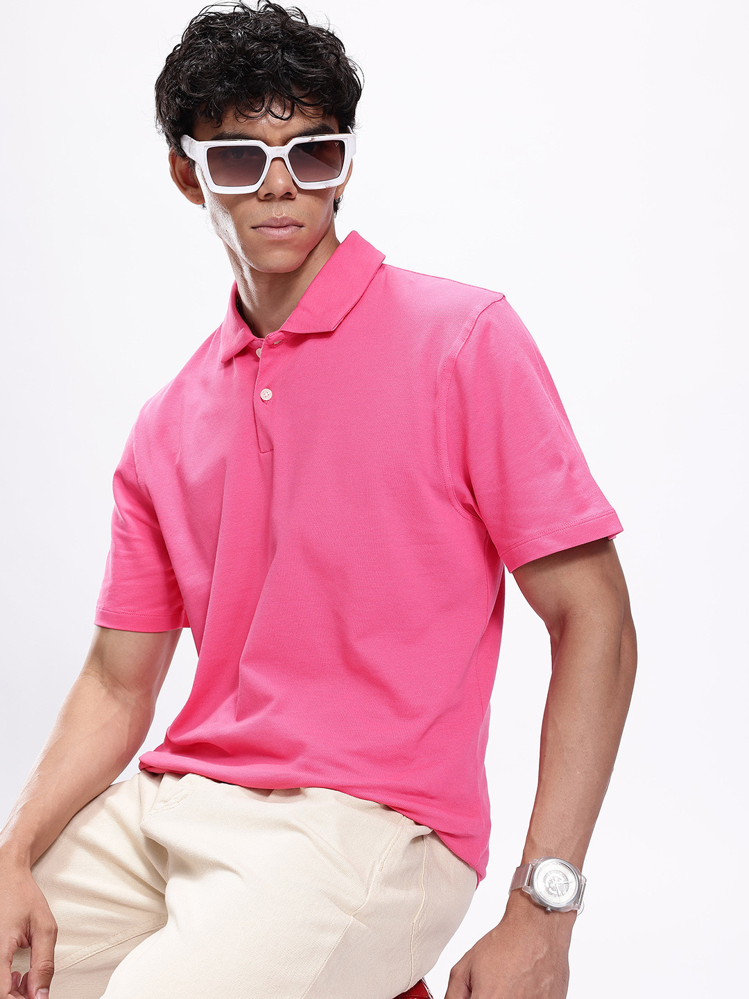 Kook N Keech Solid Polo Collar T-Shirt for Men