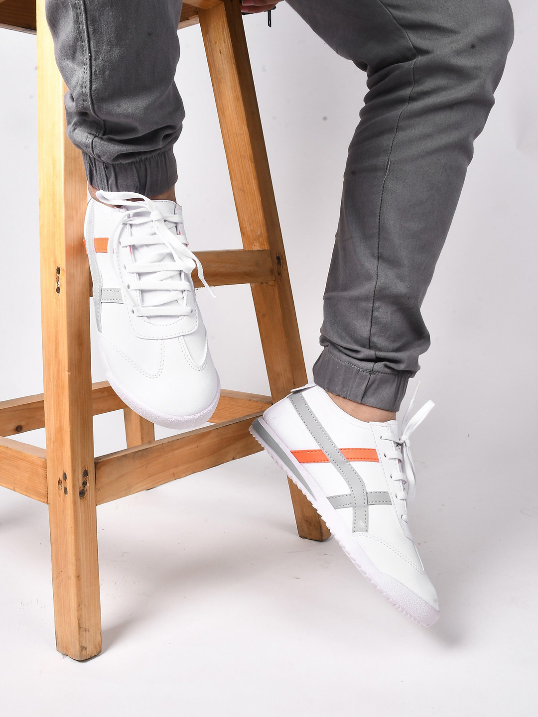 TRYME Round Toe Laser Cuts Sneakers