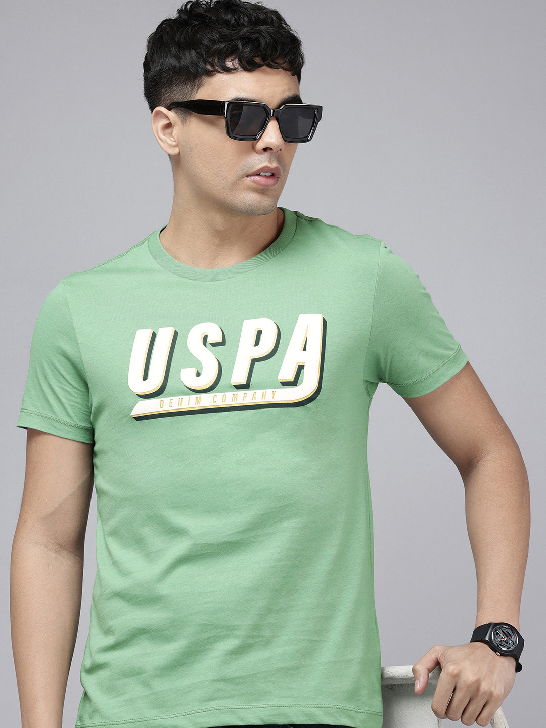 U.S. Polo Assn. Denim Co. Brand Logo Printed Pure Cotton T-shirt