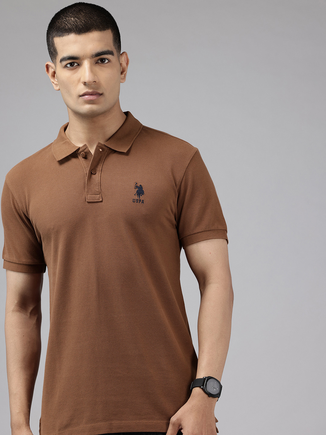 Buy Polo Men Polo Collar Pure Cotton T Shirt Tshirts