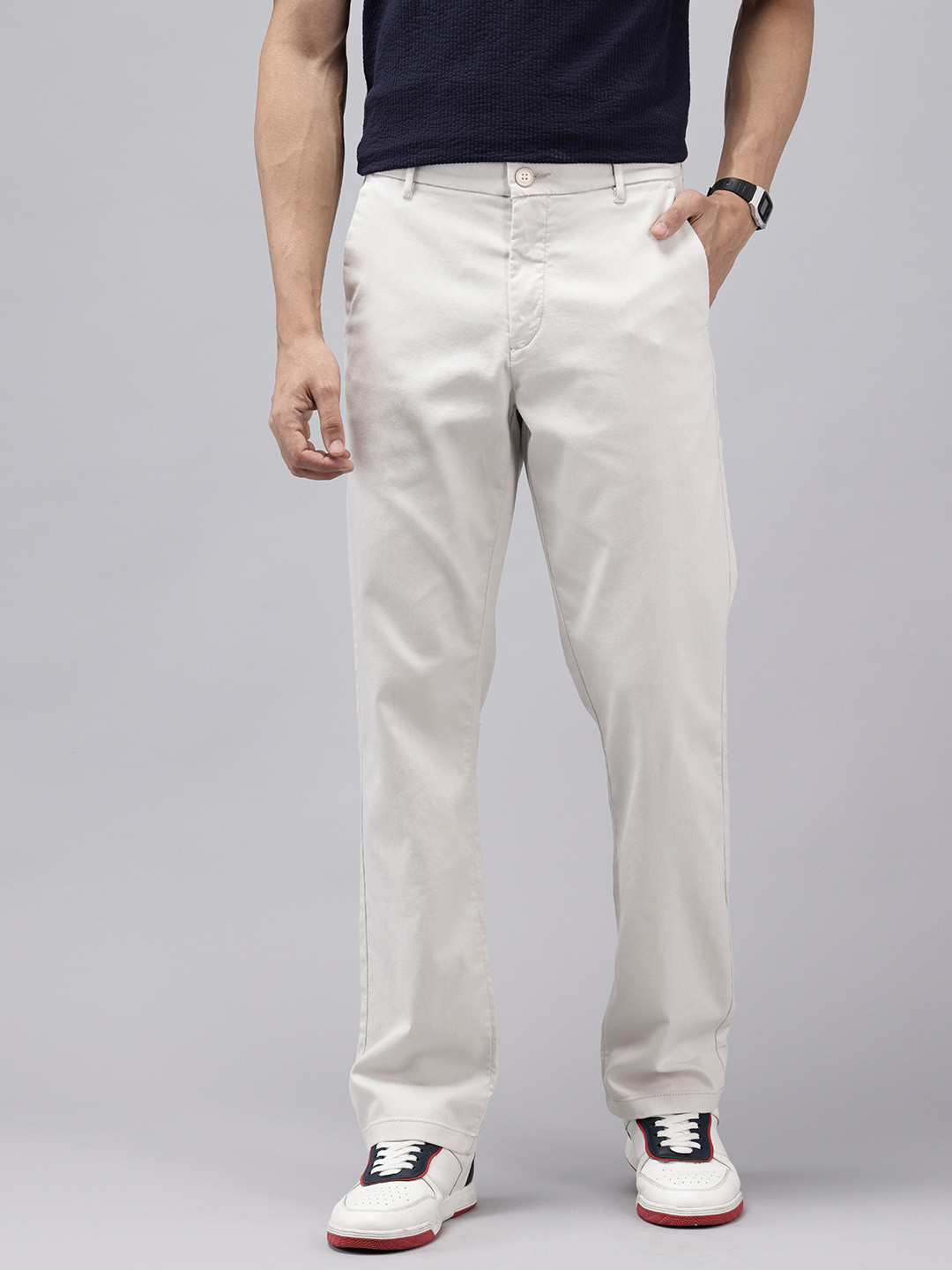 U.S. Polo Assn. Men Riley Textured Straight Fit Trousers