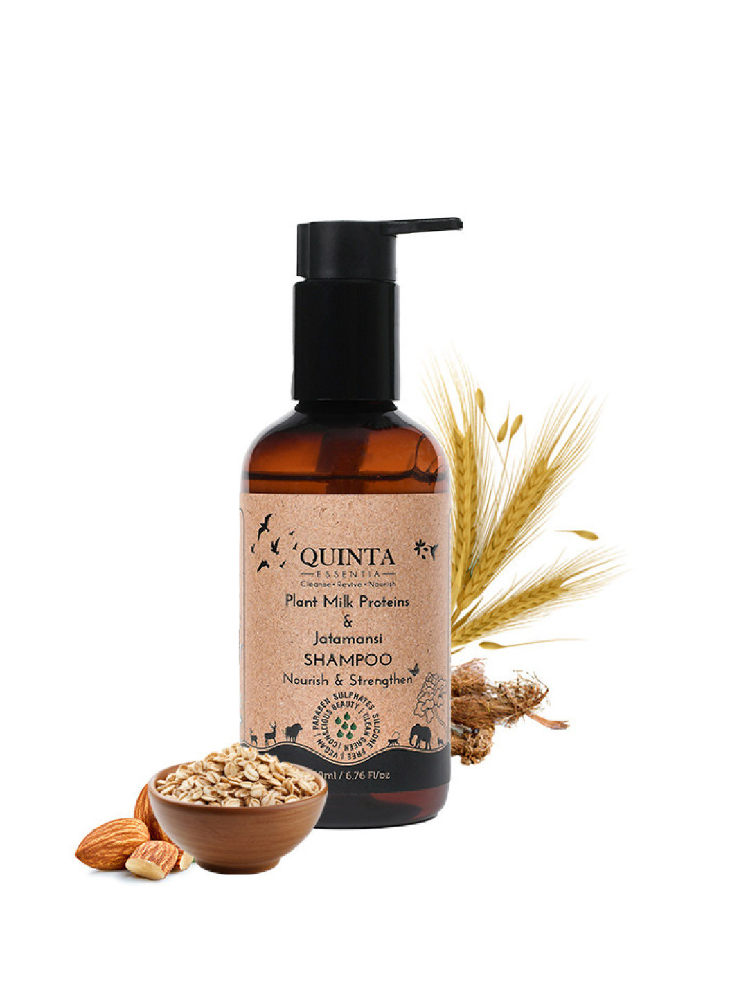 Quinta Essentia Organic Plant Milk Protein And Jatamansi Shampoo- 200 ml