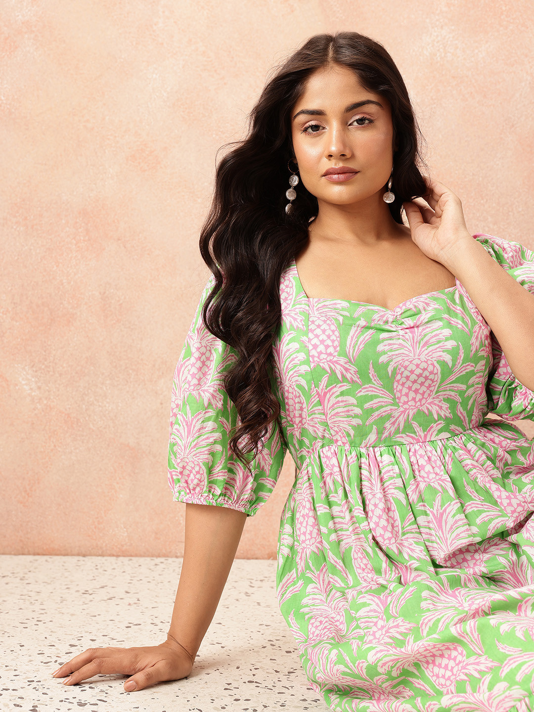Routes by All About You Floral Print Puff Sleeve Fit & Flare Maxi Dress