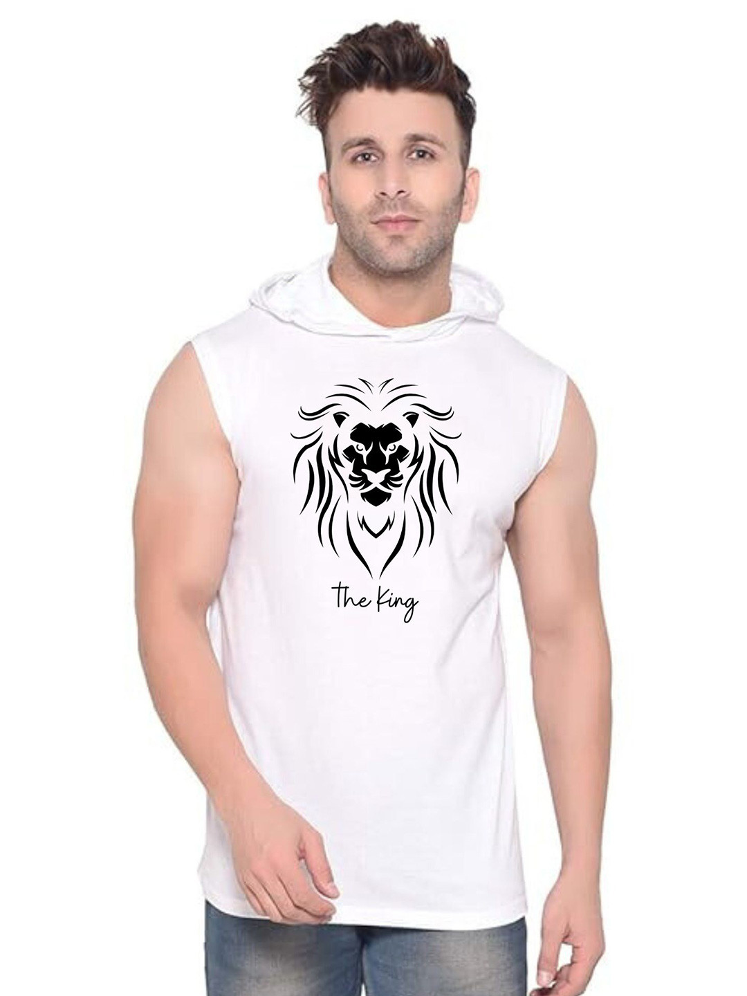 Fashnobic Men the king Printed Pure Cotton Gym