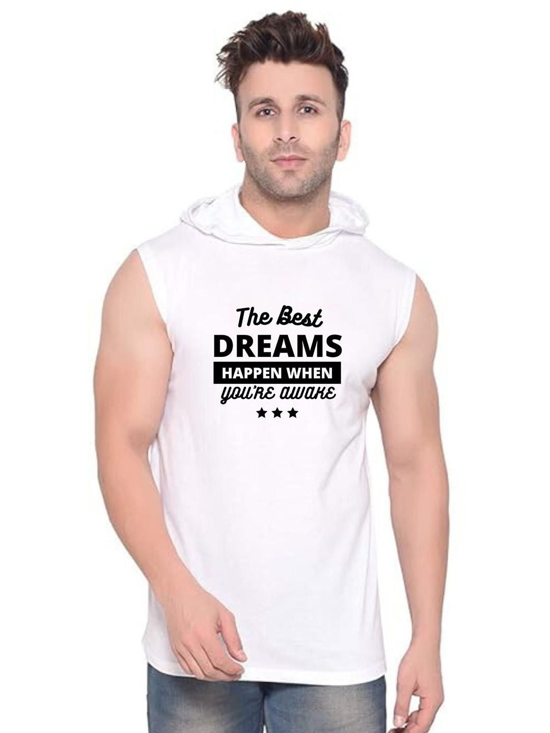 RAPL Men best dreams Printed Pure Cotton Gym Vest K__print-143_gym_vest_white
