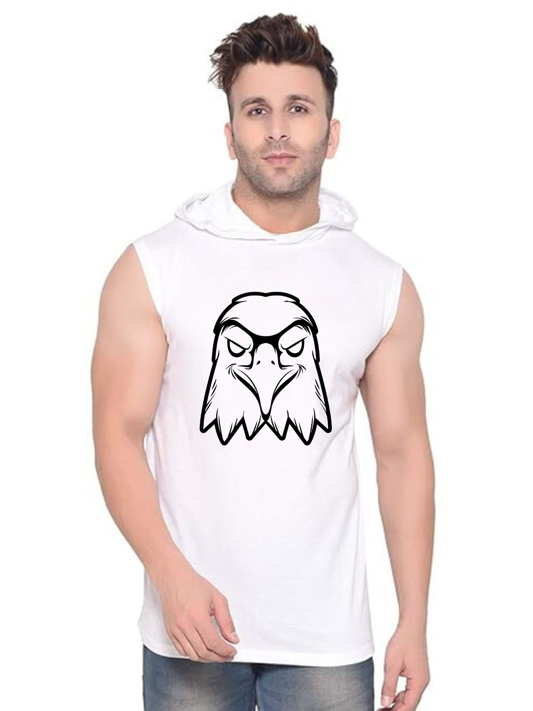 Fashnobic Men eagle Printed Pure Cotton Gym Vest K__print-84_gym_vest_white