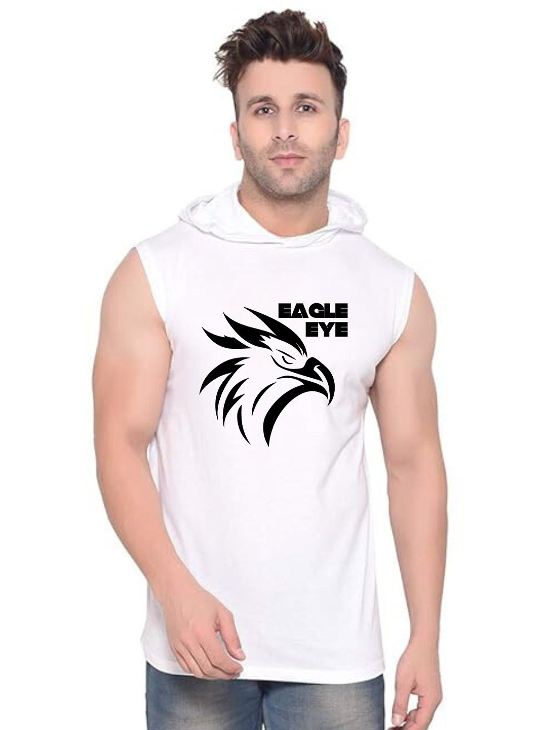 Fashnobic Eagle Eve Printed Gym Vest K__print-150_gym_vest_white