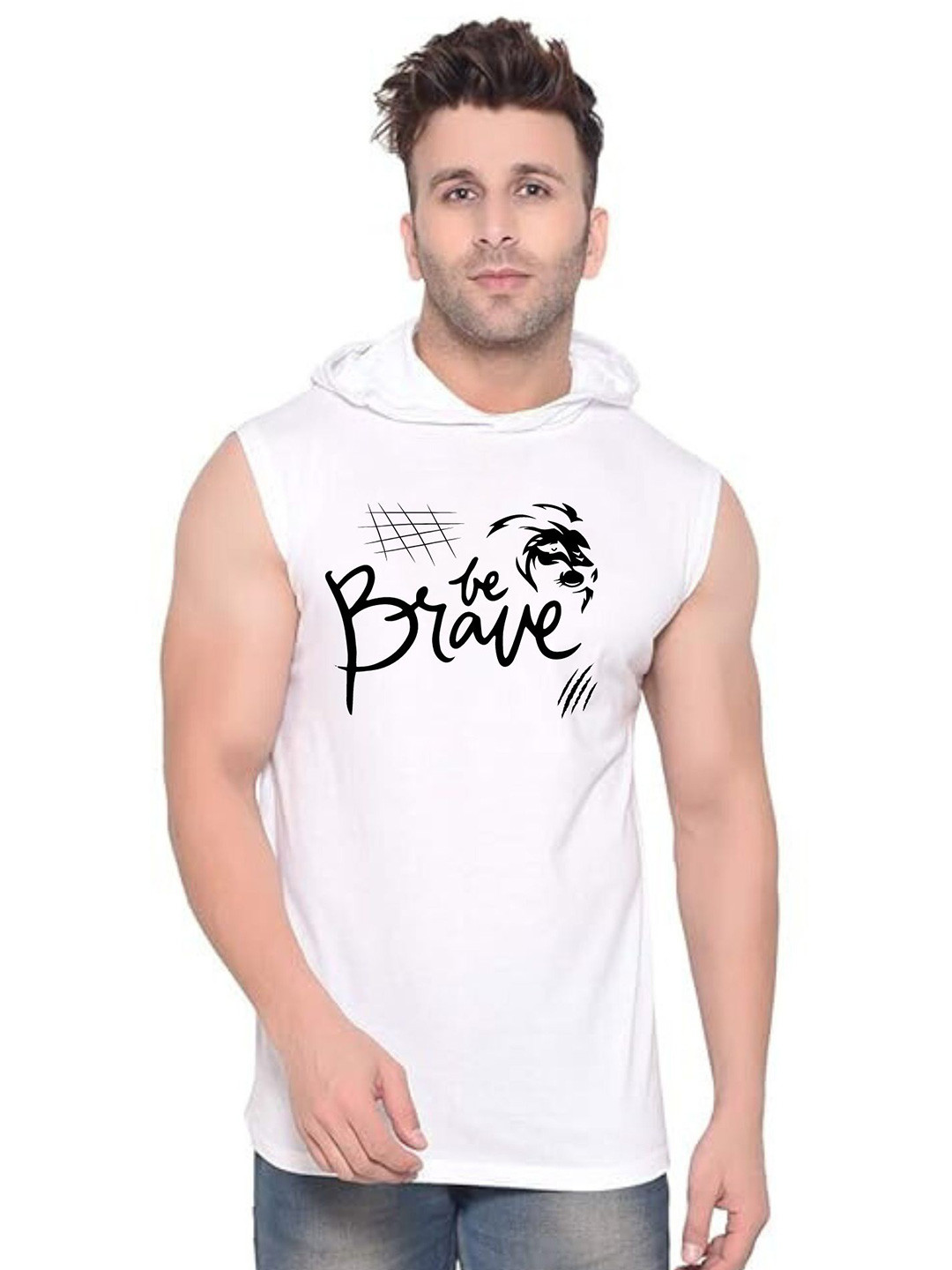 Fashnobic Be Brave Printed Gym Vests