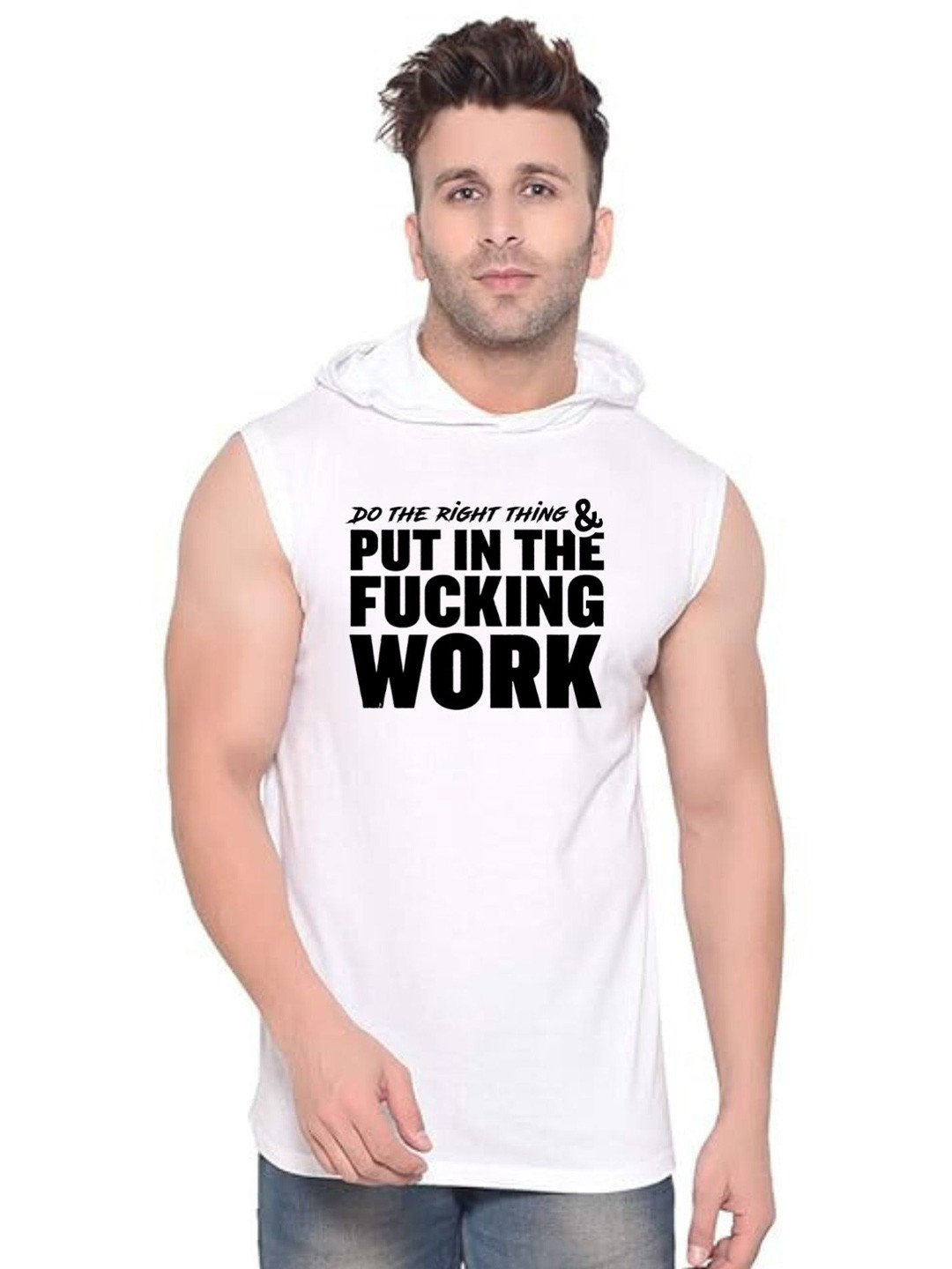 Fashnobic Do The Right Thing Printed Gym Vest