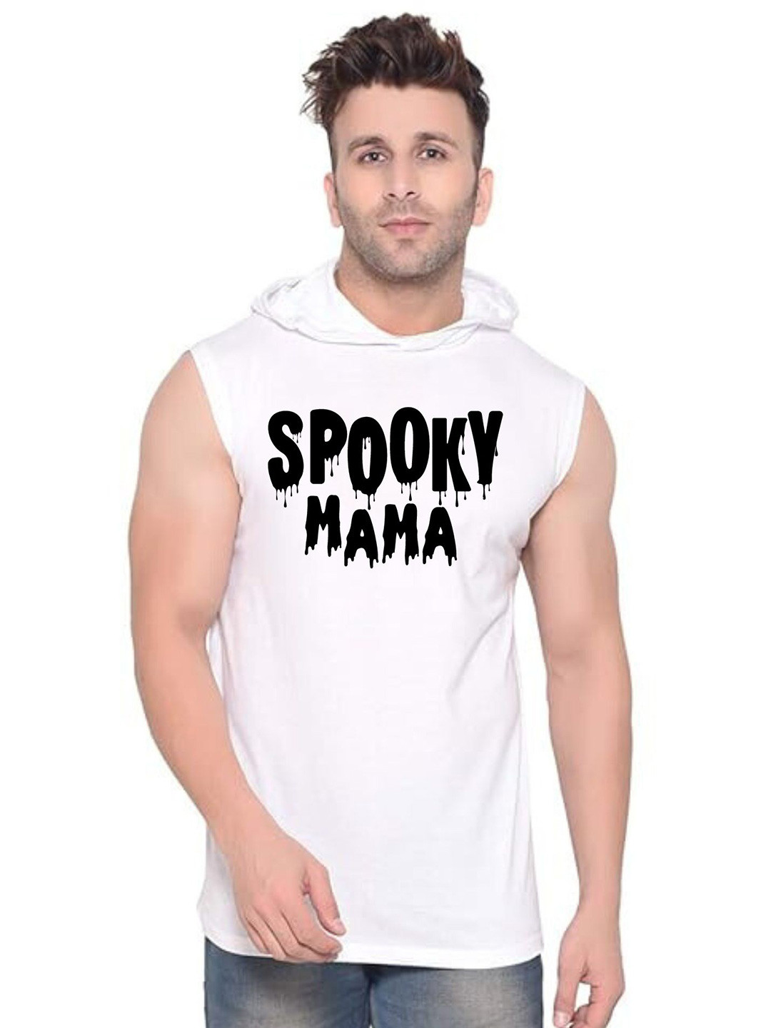 Fashnobic Spooky Mama Printed Cotton Gym Vests
