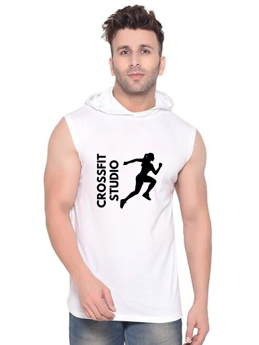 Fashnobic Crossfit Studio Printed Cotton Gym Vests