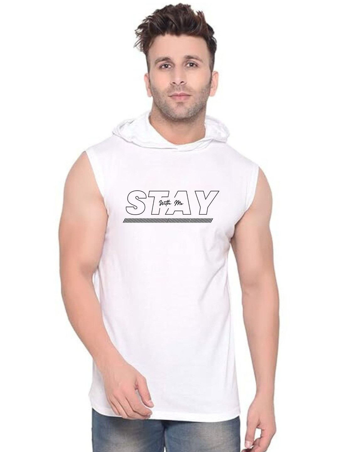 Fashnobic Stay With Me Printed Cotton Gym Vests