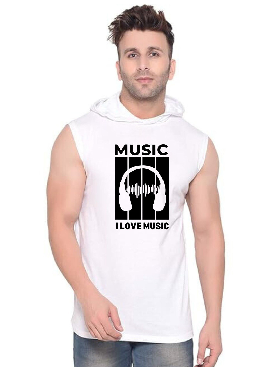 Fashnobic Music Printed Gym Vest