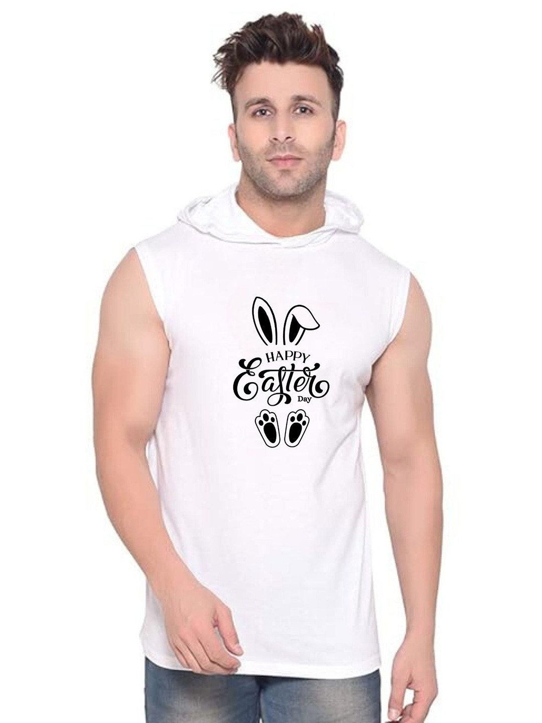 Fashnobic Happy Easter Printed Gym Vests