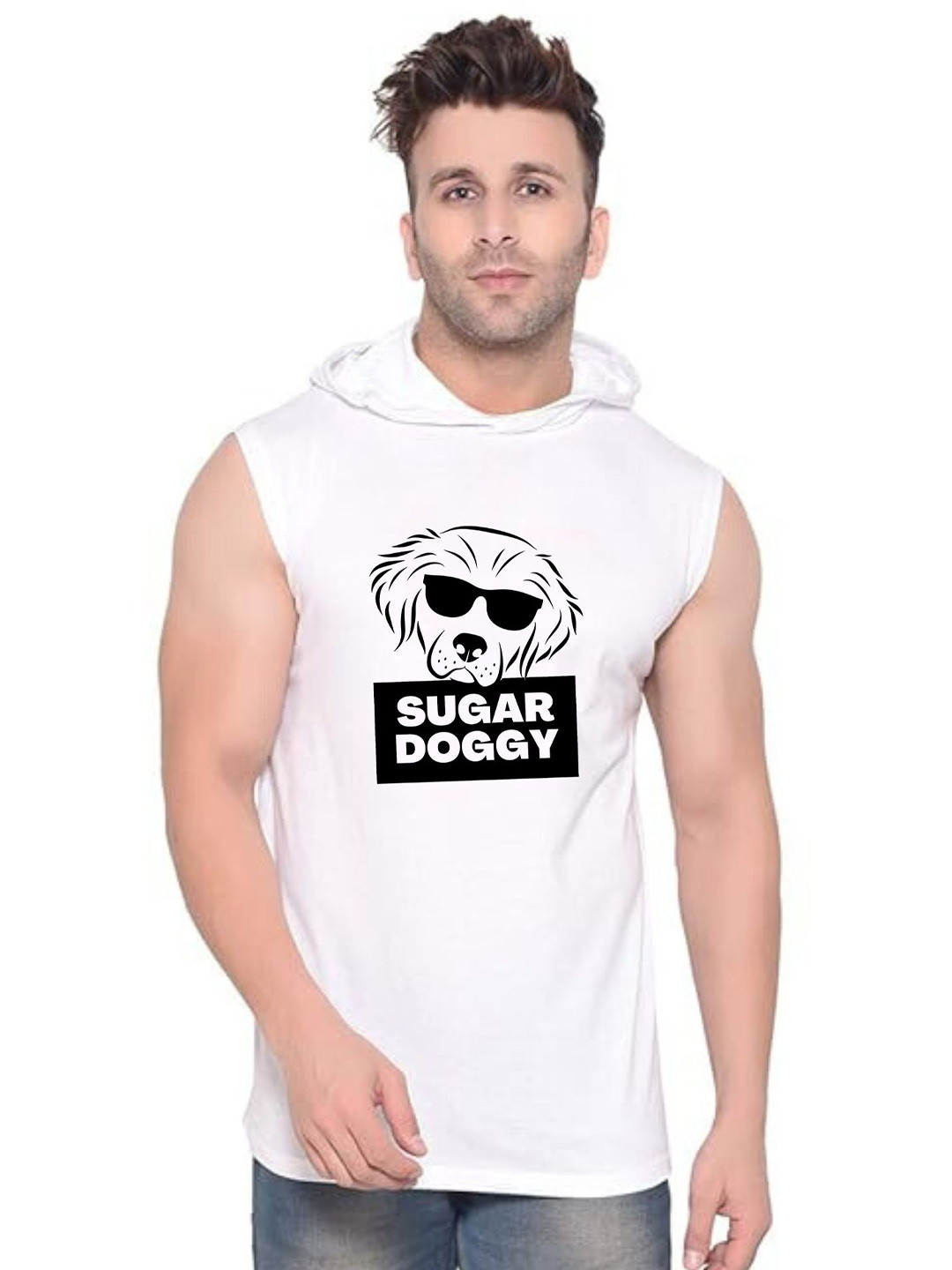 Fashnobic Sugar Doggy Printed Gym Vests