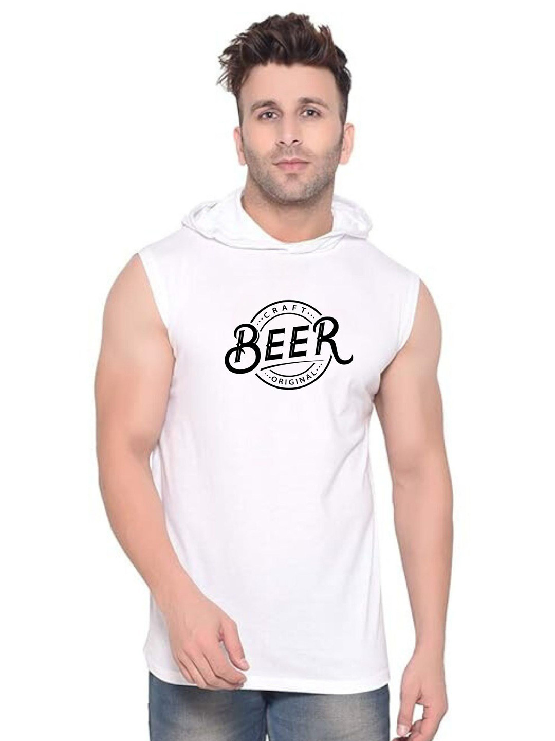 Fashnobic Men Beer Printed Gym Vest