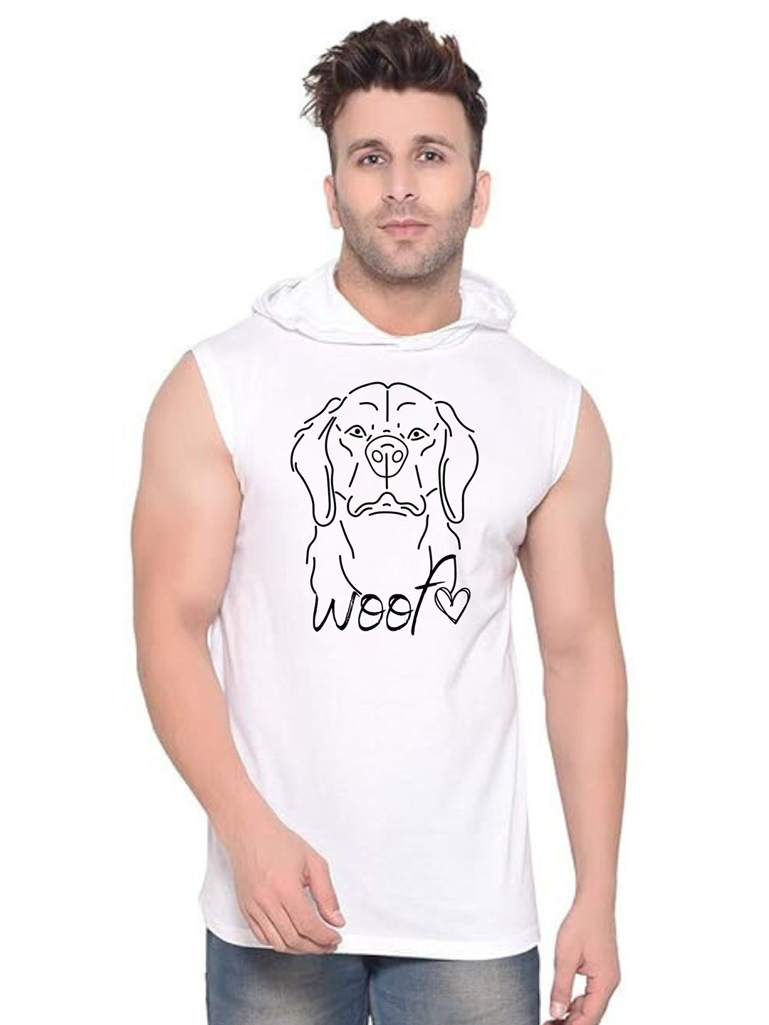 Fashnobic Woot Dog Printed Gym Vest