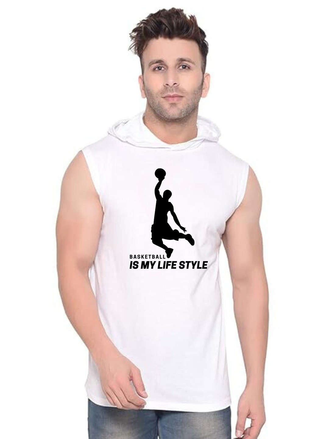 Fashnobic Basketball Printed Cotton Gym Vests