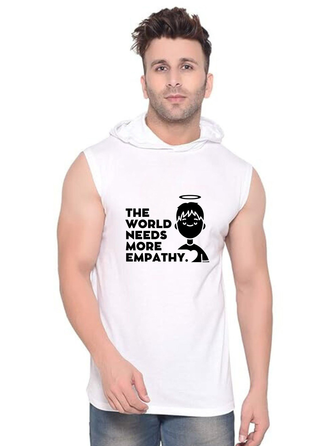 Fashnobic More Empathy Printed Gym Vests