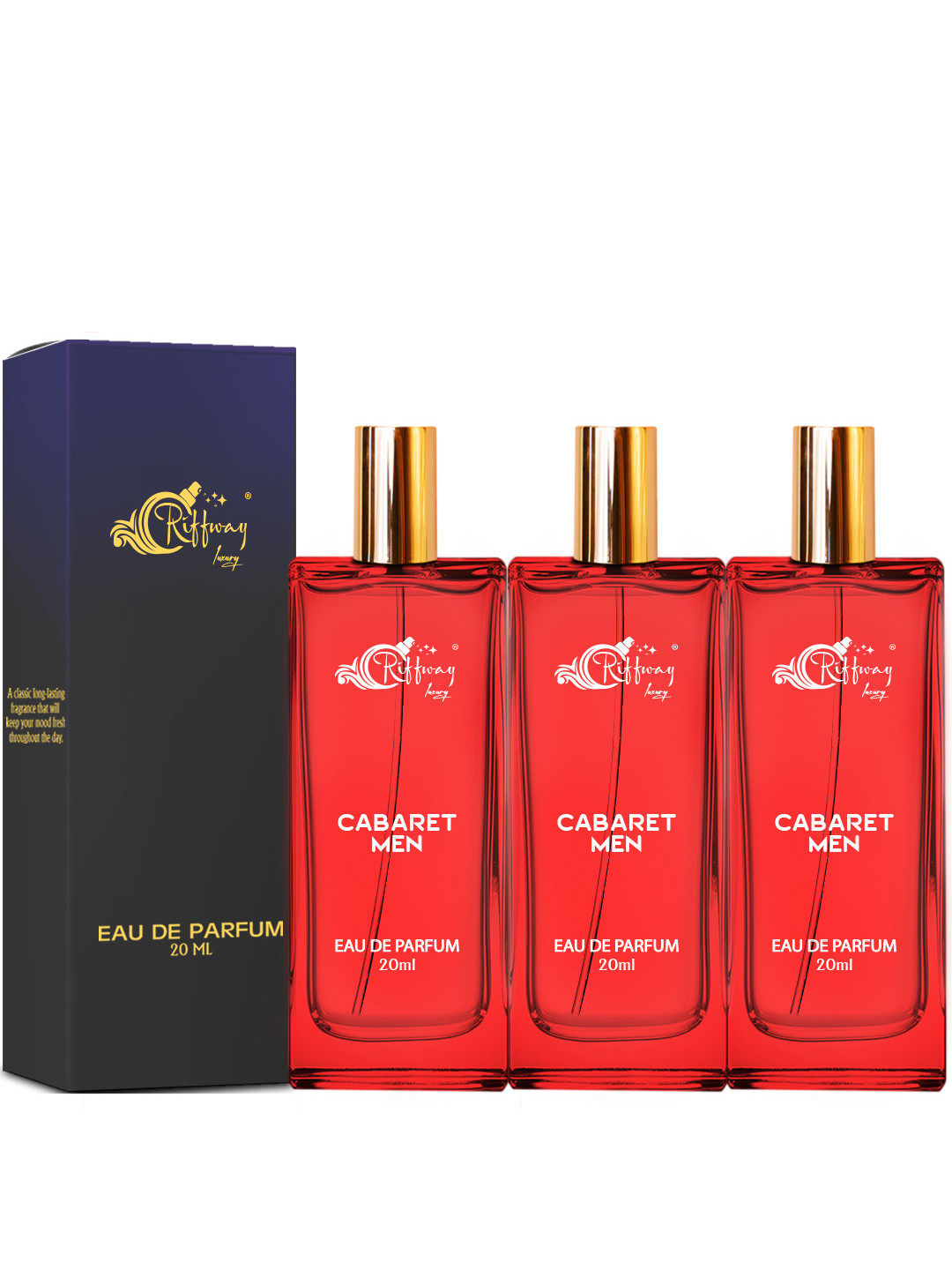 riffway Men Set Of 3 Cabaret Long Lasting Eau De Parfum - 20 ml Each