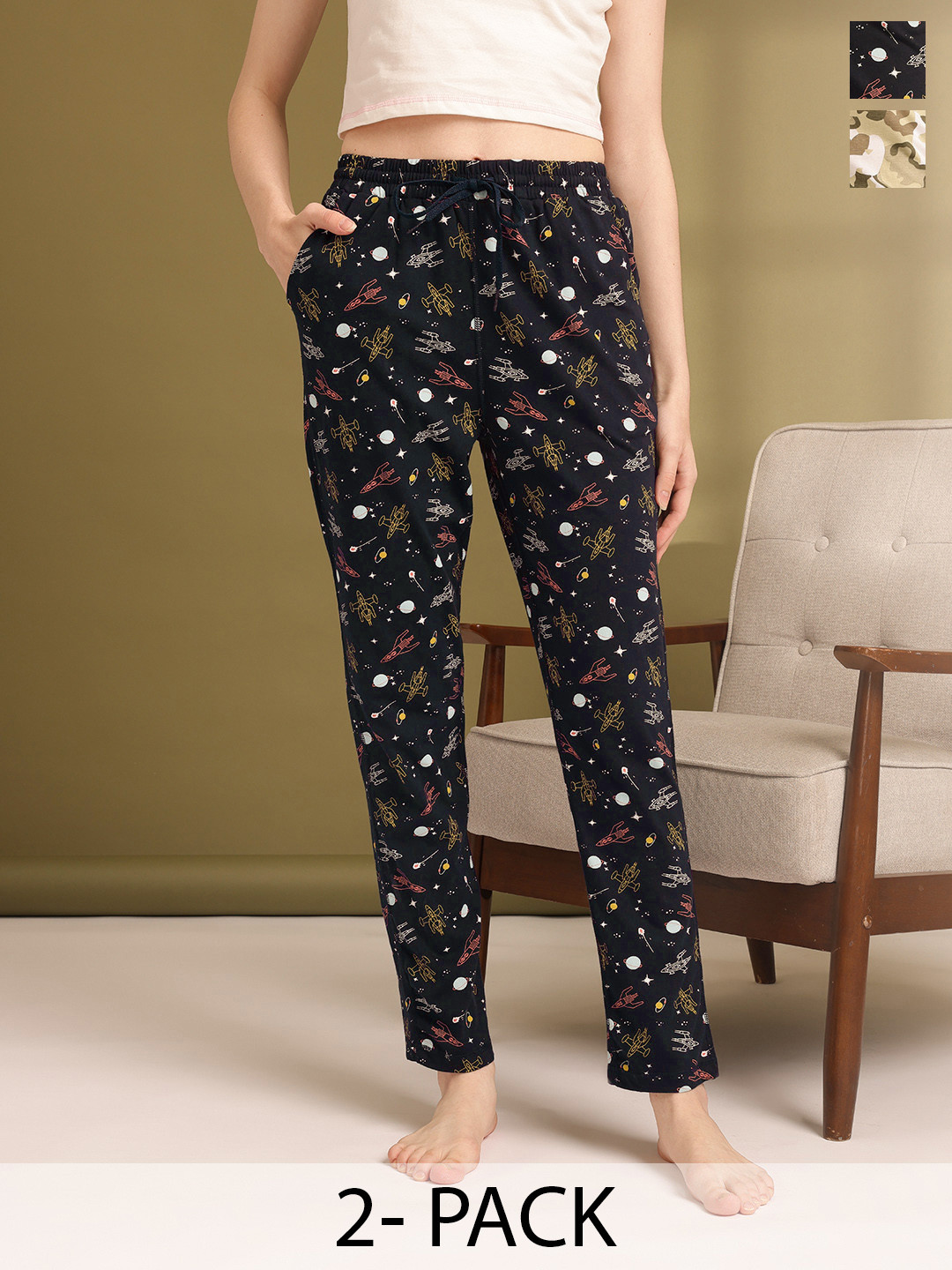 ETC Pack of 2 Conversational Print Lounge Pants