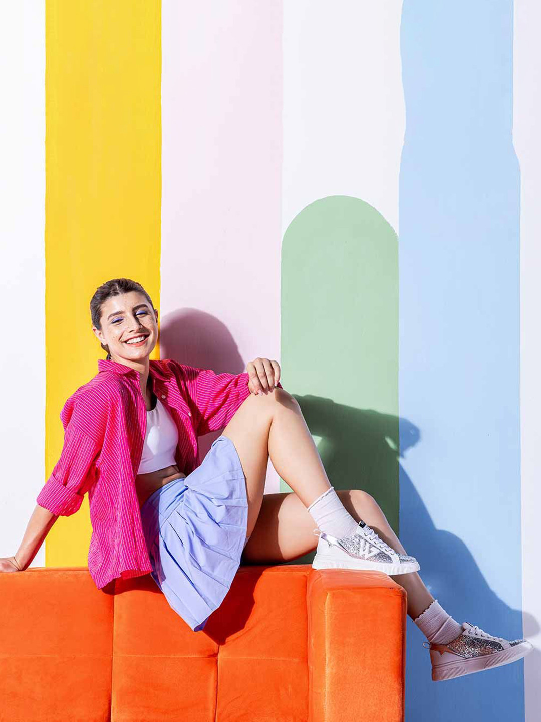 Saint G Women Silver Leather Lace-Ups Sneakers