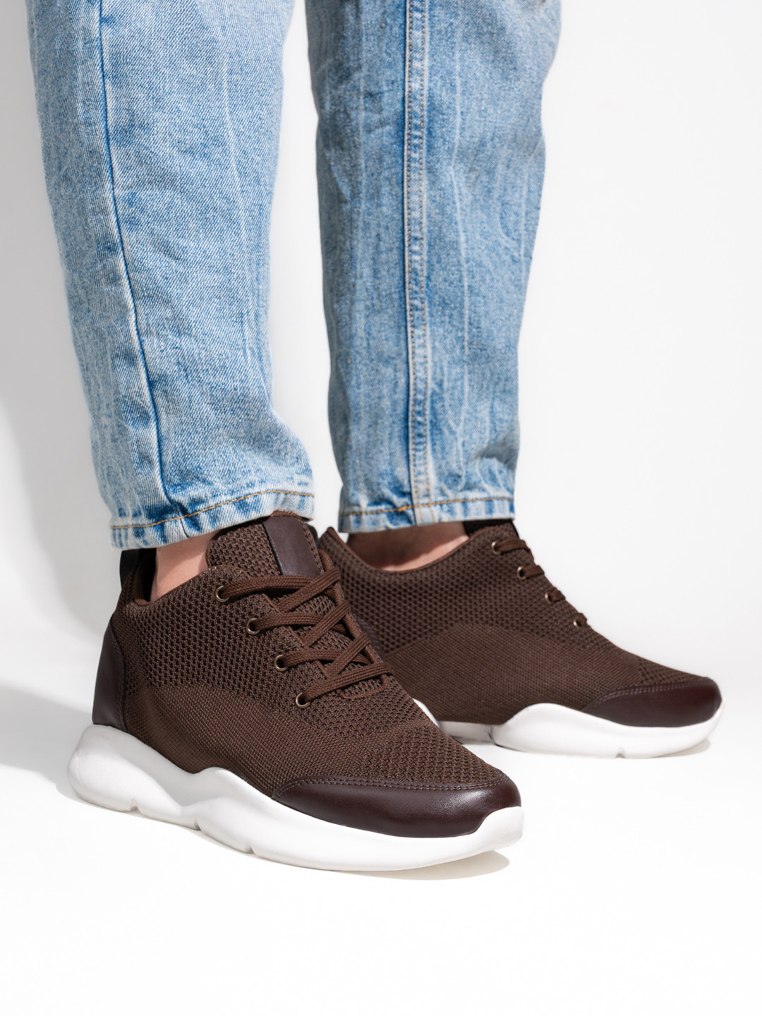 Hi Toes Men Perforated Hidden Elevator Height increasing High-Top Sneakers