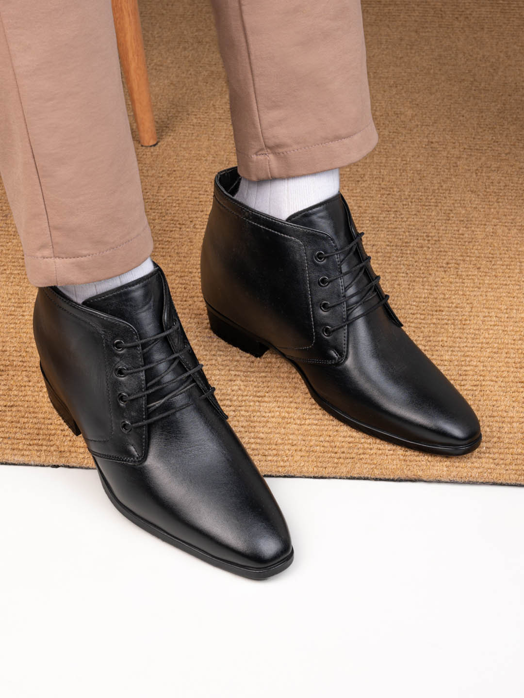 Hi Toes Men 3 Inches hidden height elevator formal Boots