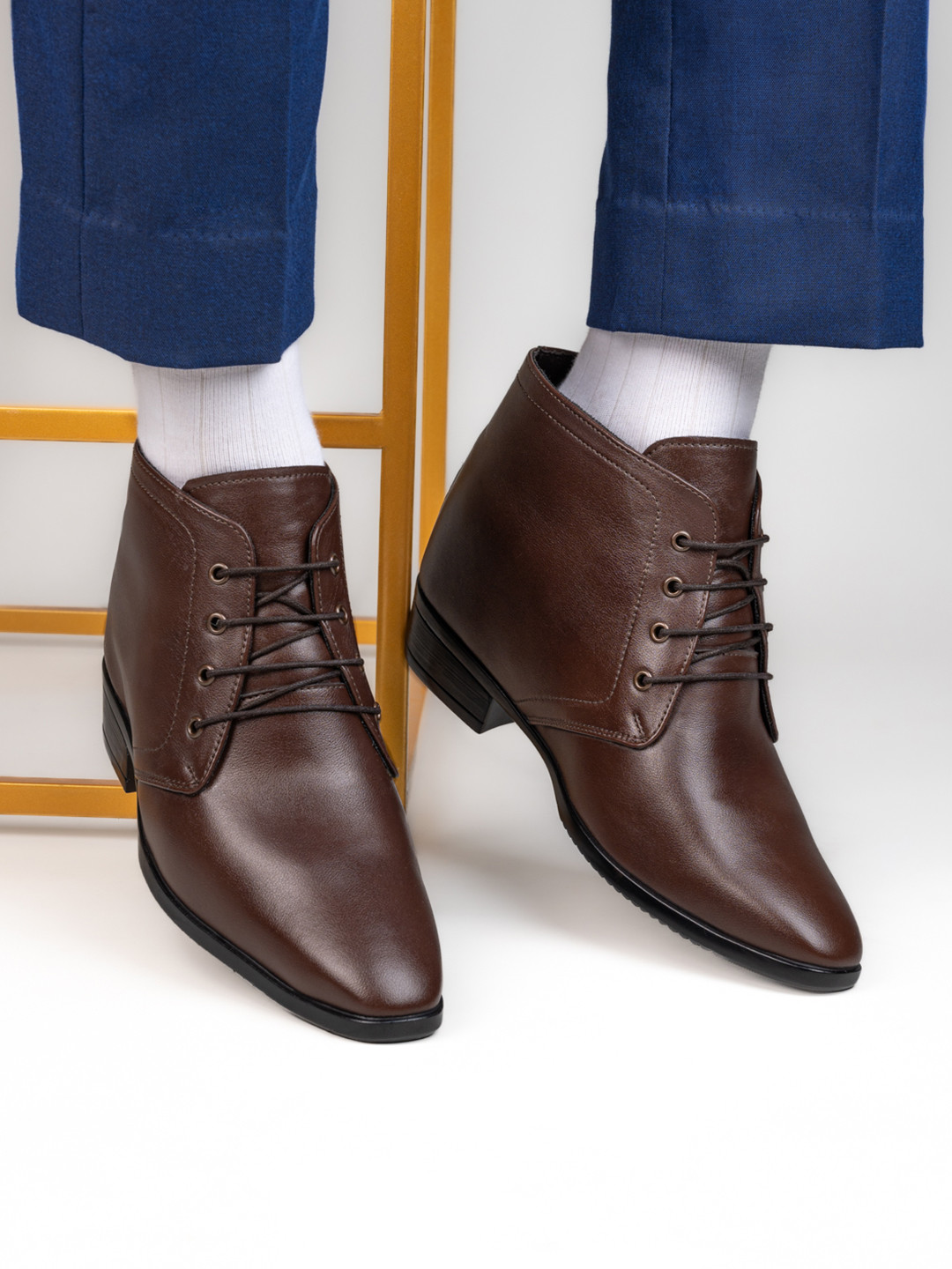 Hi Toes Men 3 Inches hidden height elevator formal Boots